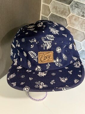 OBEY Yuma Five-Panel Indigo Paisley Print Cap